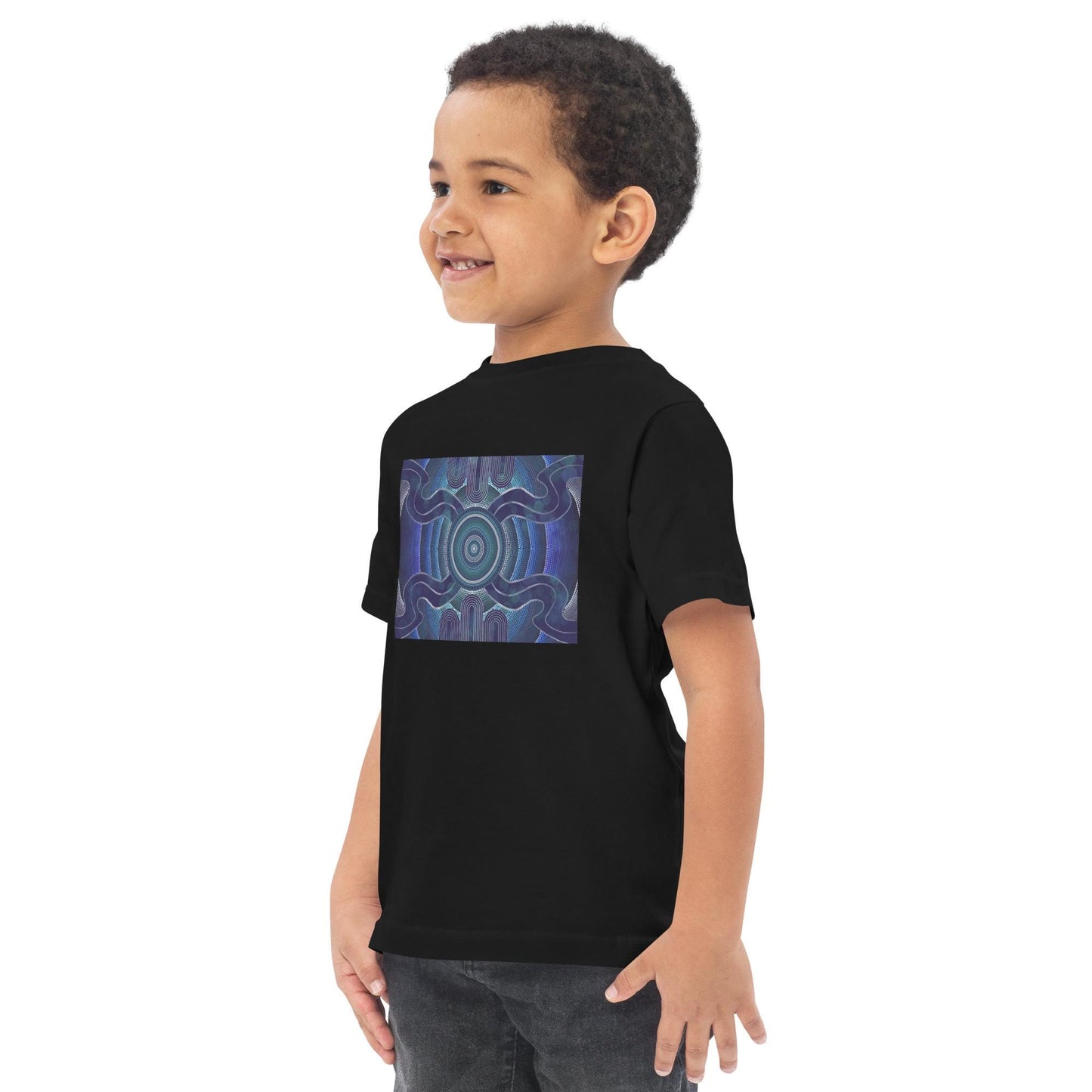Aboriginal Designed Toddler jersey t-shirt Yaye Marle Art By Jordan Davis