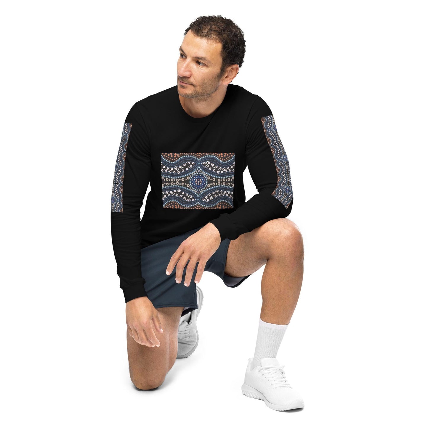 Aboriginal Designed Unisex Long Sleeve Tee Yaye Marle Art By Jordan Davis