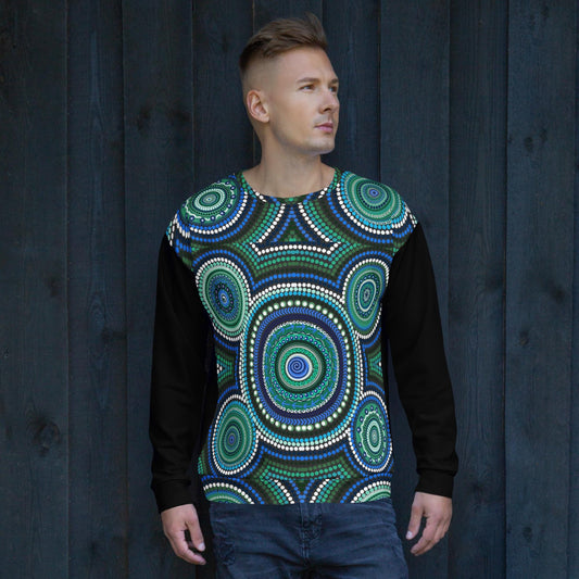 Aboriginal Designed Unisex Sweatshirt Yaye Marle Art By Jordan Davis