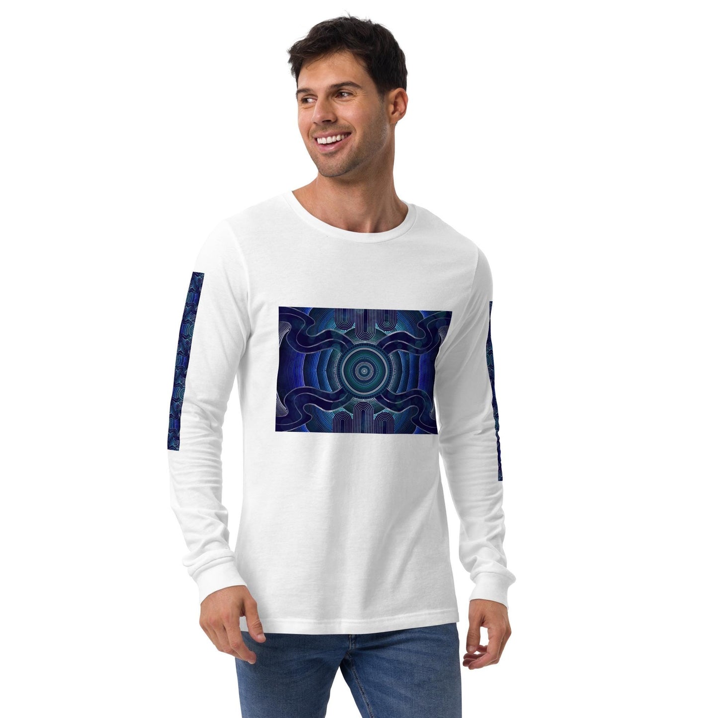 Aboriginal Design Unisex Long Sleeve Tee Yaye Marle Art By Jordan Davis