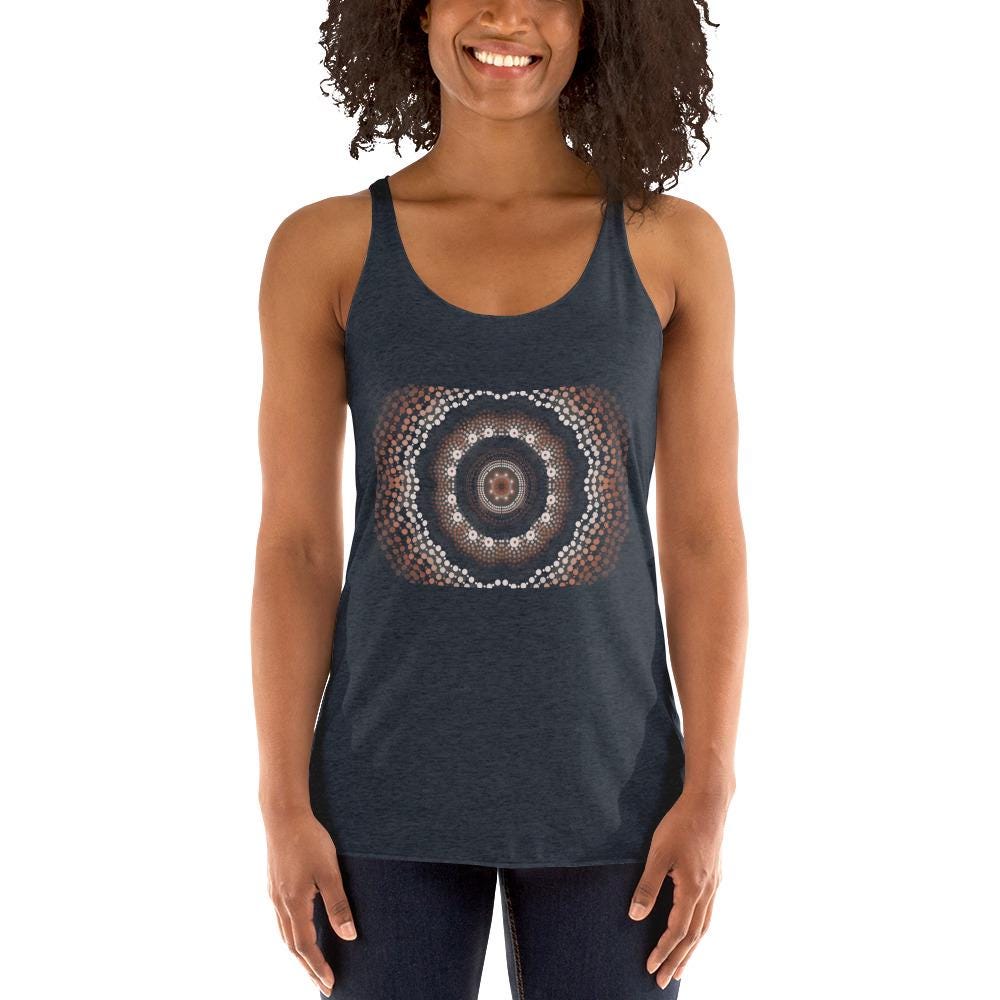 Aboriginal Designed Women's Racerback Tank Yaye Marle Art By Jordan Davis