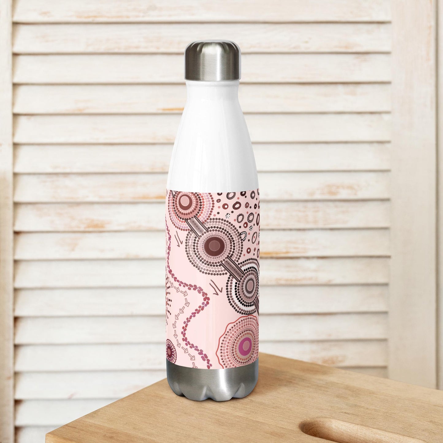 Aboriginal Designed Stainless steel water bottle Yaye Marle Art By Jordan Davis