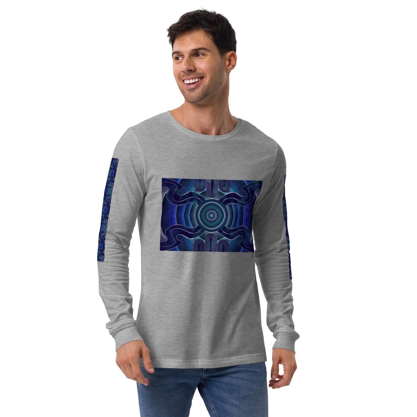 Aboriginal Design Unisex Long Sleeve Tee Yaye Marle Art By Jordan Davis