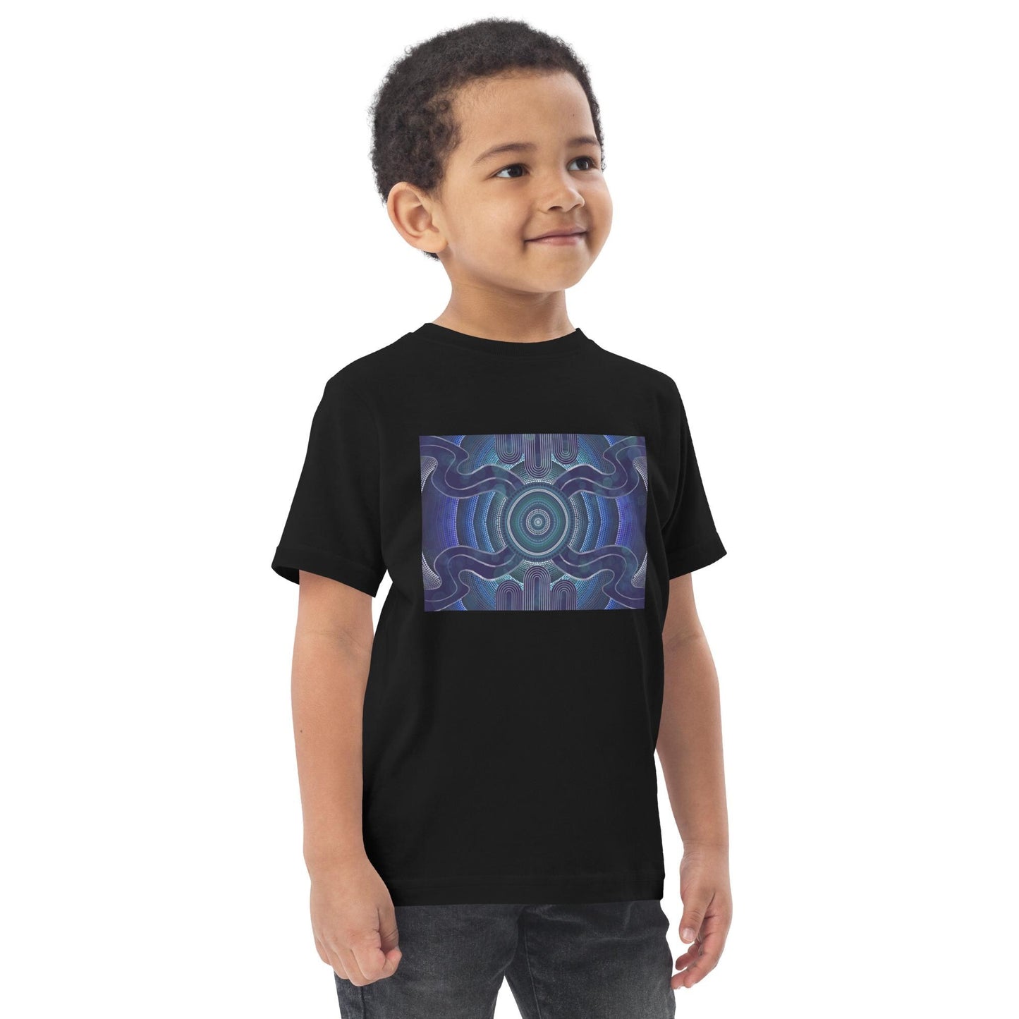 Aboriginal Designed Toddler jersey t-shirt Yaye Marle Art By Jordan Davis