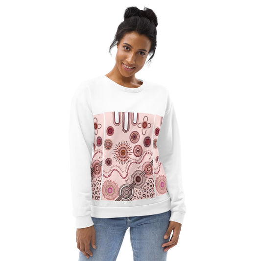 Aboriginal Designed Unisex Sweatshirt Yaye Marle Art By Jordan Davis