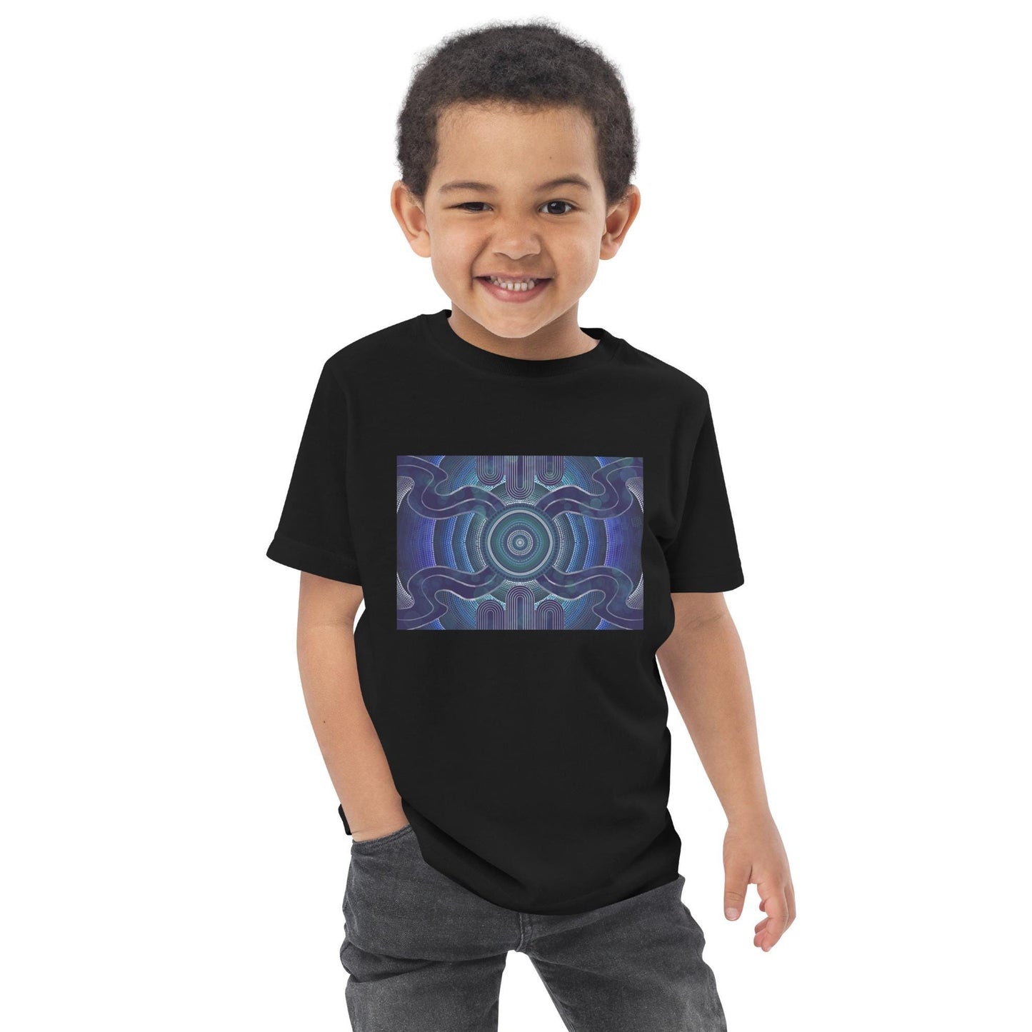 Aboriginal Designed Toddler jersey t-shirt Yaye Marle Art By Jordan Davis