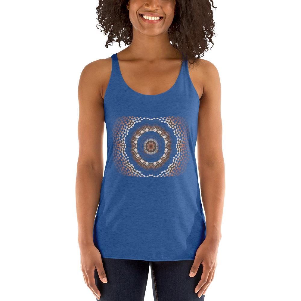 Aboriginal Designed Women's Racerback Tank Yaye Marle Art By Jordan Davis